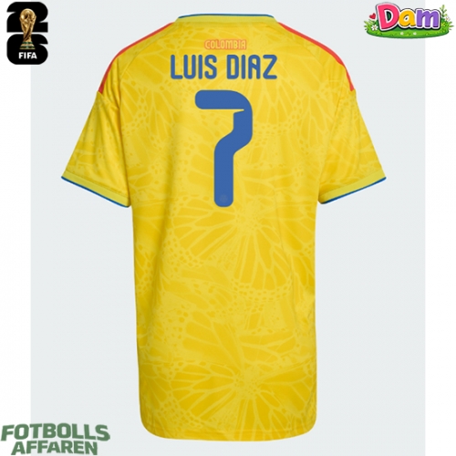 Colombia Luis Diaz #7 Hemmatröja Kvinnor VM 2026 Kortärmad